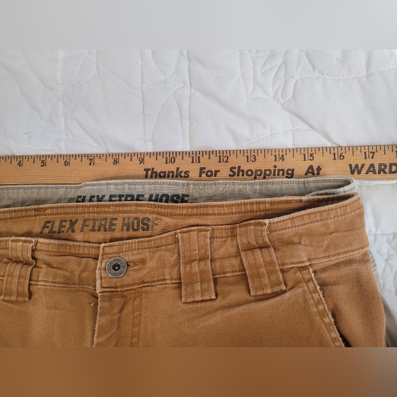 2 Pairs, Duluth Trading Co Flex Fire Hose Work Pants, Tagged 34×34 Relaxed Fit - Picture 9 of 14